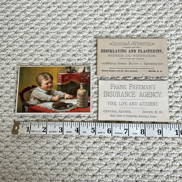 Set of theee vintage cards from New Hampshire businesses, circa early 20th cen - Picture 3 of 4